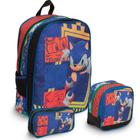 Kit Mochila Infantil Menino Estampa Sonic 3d Costa Reforçada