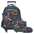 Kit Mochila Infantil Menino Jurassic Park 3D Rodinhas Tam G