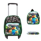 Kit Mochila Infantil Menino Minecraft Creche Rodinha 3 Pçs - TOYS 2U