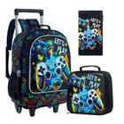 Kit Mochila Infantil Menino Robo/Gamer Linda Reforçada Prática Grande