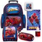 Kit Mochila Infantil Menino Rodas Spider Man com Lancheira