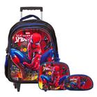 Kit Mochila Infantil Menino Rodinhas Homem Aranha 3D Grande