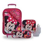 Kit Mochila Infantil Minnie Rosa Tam G Rodinhas Com Lancheira e Estojo