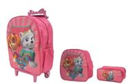 Kit Mochila Infantil Patrulha Canina Feminina Rosa