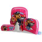 Kit Mochila Infantil Patrulha Canina Rosa Costas Tam G - SM