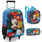 Kit Mochila Infantil Rodinha Mickey 3 Peças Cor Azul