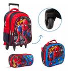 Kit Mochila Infantil Rodinha Spider Man 3d Reforçada Toys 2u