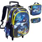 Kit Mochila Infantil Rodinhas Escolar 3D - Batman