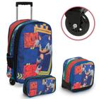 Kit Mochila Infantil Sonic Rodinha 3d + Lancheira Térmica