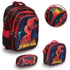 Kit Mochila Infantil Spider Man Com Lancheira Térmica Estojo