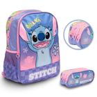 Kit Mochila Infantil Stitch Feminina Costas Juvenil Lilás