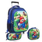 Kit Mochila Infantil Super Mario Rodinha Lancheira Estojo - TOYS 2U