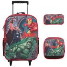 Kit Mochila Infantil Vingadores Rodinha Lancheira Estojo