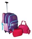 Kit Mochila Juvenil Yepp Girls Nova Rodinhas Escolar