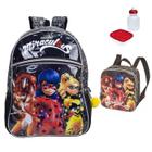 Kit Mochila Ladybug Miraculous Cat Noir Marinette Escolar Infantil Costa Tam G