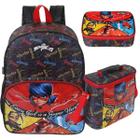 Kit Mochila Lancheira Estojo Box Miraculous Ladybug Dermiwil