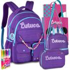 Kit Mochila Lancheira Estojo Luluca Escolar Lançamento Meninas Resistente