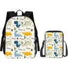 Kit Mochila + Lancheira Infantil Escolar Zíper Dino