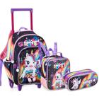 Kit Mochila Lancheira Unicornio Power Estojo - Denlex