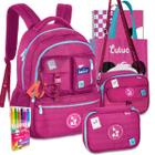 Kit Mochila Luluca Escolar Lancheira e Estojo Escolar Meninas Lançamento