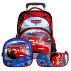 Kit Mochila Masculina Carros 3D Rodinha Lancheira Infantil - TOYS 2U