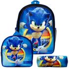 Kit Mochila Masculina Escolar Juvenil Sonic Argola Tn Costas