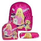 Kit Mochila Menina Infantil Costas Barbie Lancheira Estojo