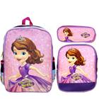 Kit Mochila Menina Princesa Sofia com Lancheira Infantil