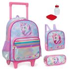 Kit Mochila Mochielte Escolar Unicórnio Fantastic Rodinhas Tam G Infantil Reforçada Lancheira Estojo