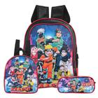 Kit Mochila Naruto Clássico Grande C Lancheira e Estojo