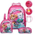 Kit Mochila Patrulha Canina Skye com Rodinhas Lancheira Térmica e Estojo