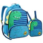 Kit Mochila Pequena Escolar E Lancheira Infantil Creche Masculina Menino Dinossauro
