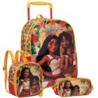 Kit Mochila Rodas 16" Moana Meninas Lancheira Estojo Escolar