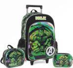 Kit Mochila Rodas Hulk Estojo e Lancheira Escolar Avengers