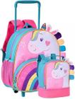 Kit Mochila Rodas Infantil Escolar e Lancheira Térmica Unicórnio - Clio Pets