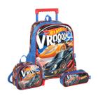 Kit Mochila Rodas Lancheira Estojo Carros Escolar Hot Wheels