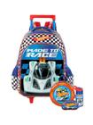 Kit Mochila Rodas+Lancheira+Estojo+Garrafa Hotwheels - Azul