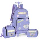 Kit Mochila Rodas Stitch Disney Lancheira Estojo Box Escolar