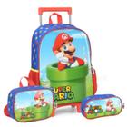 Kit Mochila Rodas Super Mario Bros Escolar Lancheira Estojo