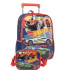 Kit Mochila Rodinha Carrinho Hotwheels+Lancheira AZ Original