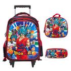 Kit Mochila Rodinha Escolar Dragon Ball 3D Envio Imediato