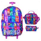 Kit Mochila Rodinha Estojo Lancheira Escolar Divertidamente