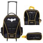 Kit Mochila Rodinha Holográfico + Lancheira + Estojo Batman Yins