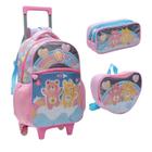 Kit Mochila Rodinha Infantil Escolar Ursinhos Carinhosos