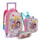 Kit Mochila Rodinha Infantil Menina Glitt Girl Confete Linda - Seanite