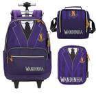 Kit Mochila Rodinha Lancheira e Estojo Wandinha Luxcel MC47264-65-66 - kit Escolar Volta Às Aulas