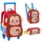 Kit Mochila Rodinha Lancheira Estojo Creche Infantil ZOOP