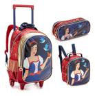 Kit Mochila Rodinha Lancheira Estojo Feminina Menina Escolar Infantil Princesa Branca De Neve Denlex