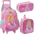 Kit Mochila Rodinha Lancheira Estojo Infantil Escolar Menina Princesa Mario Yepp