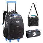 Kit Mochila Rodinha Lancheira Estojo Infantil Masculino